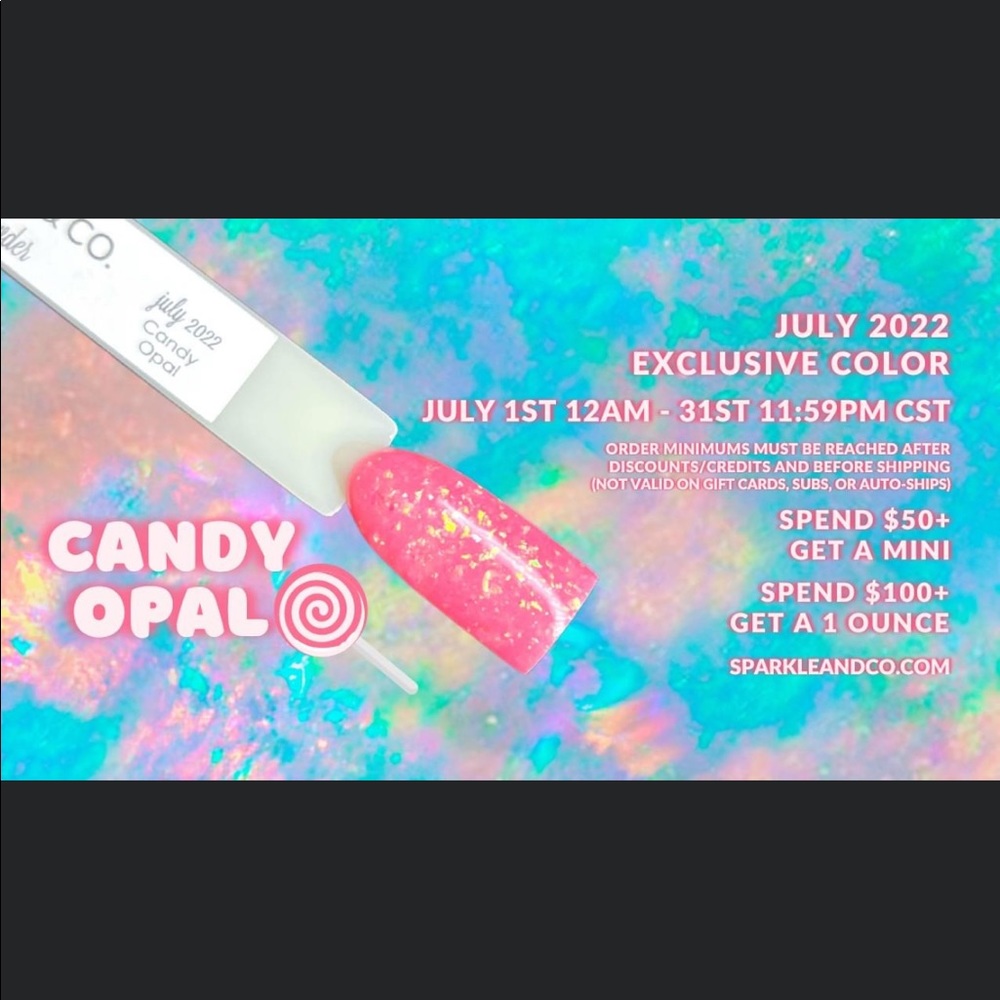 Sparkle & Co Candy Opal Nail Dip Powder Pink Flakes Color Pretty!